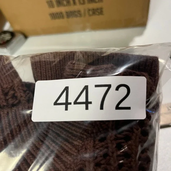 Old Navy Sweater Womens M Brown Open Knit Crochet Long Sleeve Cropped Pullover - Picture 7 of 8